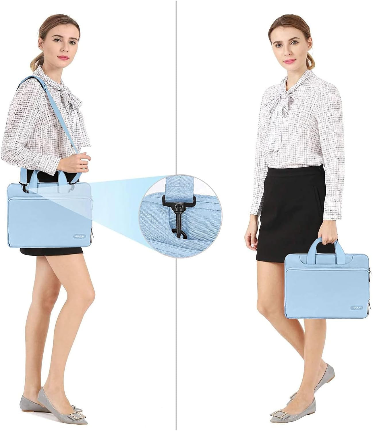 360 Protective Laptop Bag 15.6 Inch, Computer Bag Compatible with Macbook Air 15 Inch/Pro 16 Inch, 15-16 Inch Hp,Dell,Lenovo,Notebook, Laptop Carrying Case with Strap&Handle&Belt, Airy Blue