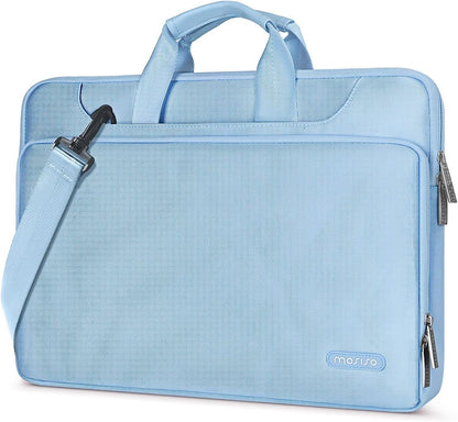 360 Protective Laptop Bag 15.6 Inch, Computer Bag Compatible with Macbook Air 15 Inch/Pro 16 Inch, 15-16 Inch Hp,Dell,Lenovo,Notebook, Laptop Carrying Case with Strap&Handle&Belt, Airy Blue
